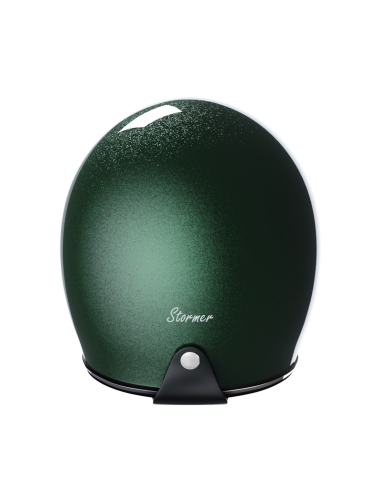 Casque Jet Vert Metalflake Brillant ECE 2206 | Style Rétro | Iguana Custom