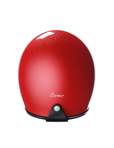 Capacete Jet Vermelho Metalflake Brilhante ECE 2206 | Estilo Retro Custom | Iguana Custom