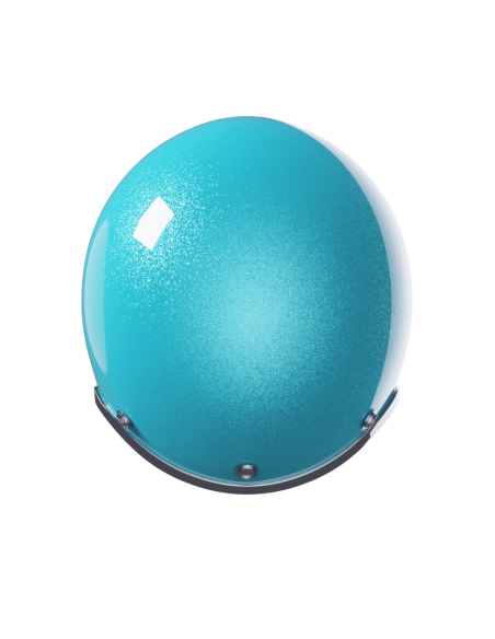 Jet Helmet Turquoise Metalflake Glossy ECE 2206 | Retro Custom Style