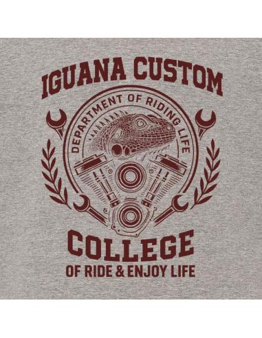 Sweat à Capuche Iguana Custom College Gris Unisexe | Tailles S à 5XL