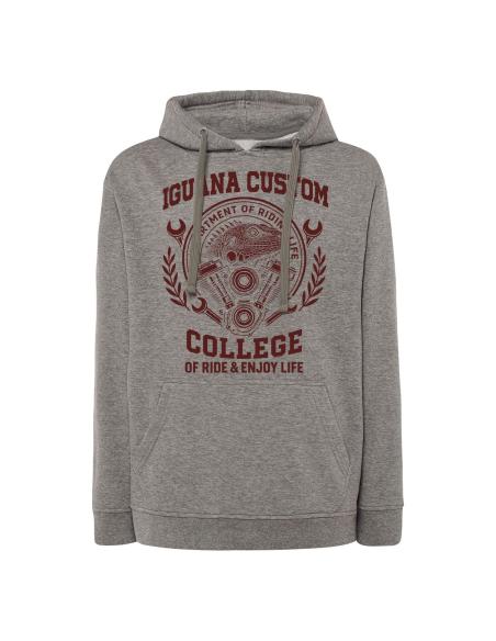 Sweat à Capuche Iguana Custom College Gris Unisexe | Tailles S à 5XL