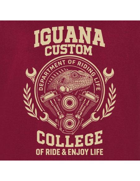 Camiseta Homem Iguana Custom College Bordeaux | Algodão 100% 190g