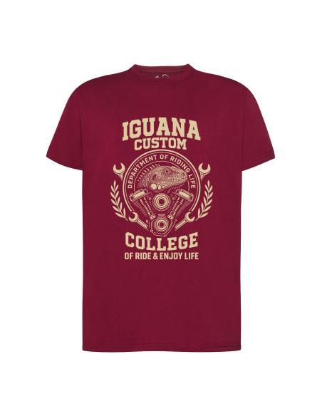 Men's T-Shirt Iguana Custom College Burgundy | 100% Cotton 190g