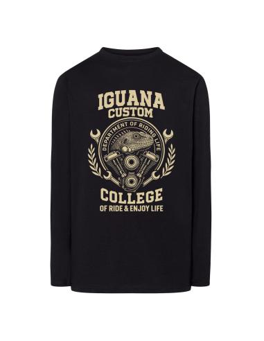 Men's Black Long Sleeve T-Shirt Iguana Custom College | XS to 3XL