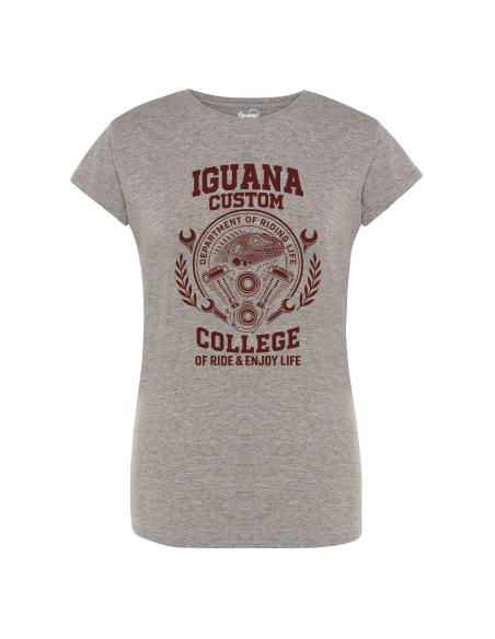T-shirt Femme Gris Marengo Manches Courtes Iguana Custom College | S à 3XL