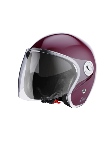 Capacete Jet Stormer Clyde Bordeaux | Estilo Retro e Viseira Dupla