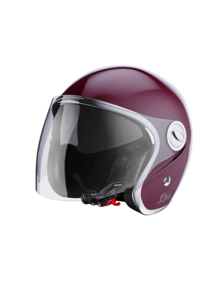 Jet Helmet Stormer Clyde Burgundy | Retro Style and Dual Visor