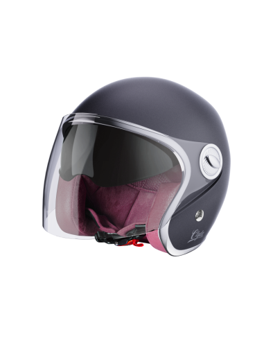 Casco Jet Stormer Clyde Nero Opaco | Stile Retrò e Visiera Solare