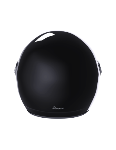 Jet Helmet Stormer Clyde Gloss Black | Retro with Sun Visor