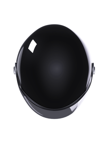 Jet Helmet Stormer Clyde Gloss Black | Retro with Sun Visor
