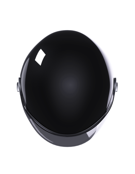 Jet Helmet Stormer Clyde Gloss Black | Retro with Sun Visor