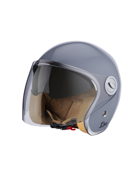 Casco Jet Clyde Gris Nardo – Vintage con Doble Pantalla | Iguana Custom