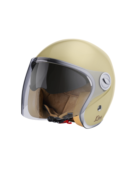 Casco Jet Clyde Blanco Roto – Vintage con Gafa Solar | Iguana Custom