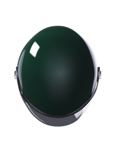 Jet Helmet Clyde English Green – Retro with Sun Visor | Iguana Custom