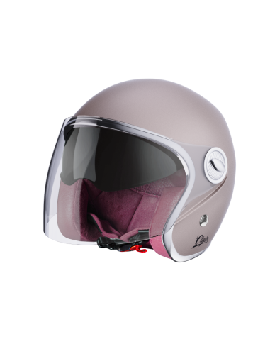 Casco Jet Clyde Champagne Mate – Elegancia Retro Custom | Iguana Custom