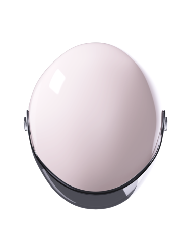 Capacete Jet Clyde Rosa Pálido Brilhante – Design Retro e Óculos Solares | Iguana Custom