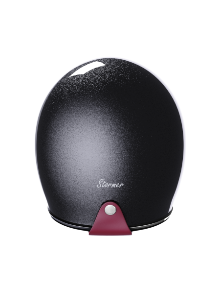 Black Metalflake Gloss Jet Helmet ECE 2206 | Burgundy Interior | Iguana Custom