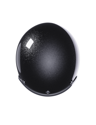 Black Metalflake Gloss Jet Helmet ECE 2206 | Burgundy Interior | Iguana Custom