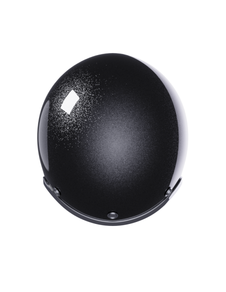 Casco Jet Nero Metalflake Lucido ECE 2206 | Interno Bordeaux | Iguana Custom