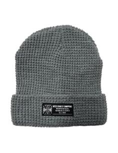 Bonnet WCC Waffle Cuff gris avec logo brodé