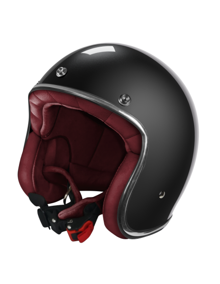 Casque Jet Rétro Noir Nacré ECE 2206 | Léger et Élégant | Iguana Custom