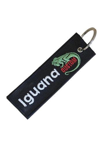 Porta-chaves Bordado Dupla Face Iguana Custom – Lona Preta Resistente