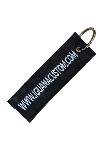 Porta-chaves Bordado Dupla Face Iguana Custom – Lona Preta Resistente