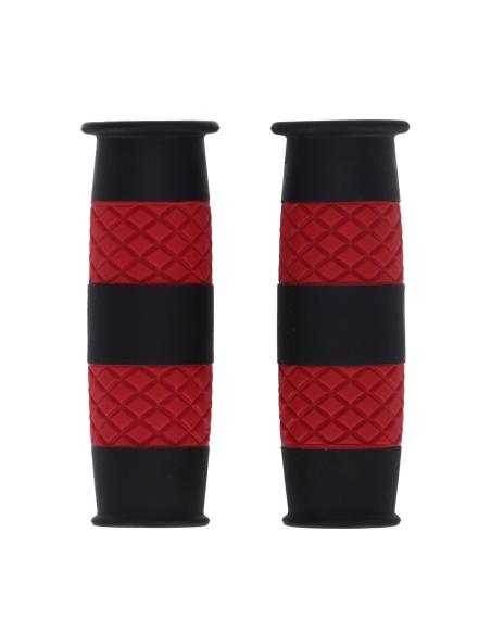 Poignées 13 1/2 Outlaw 7/8” noir/rouge – Style rebelle