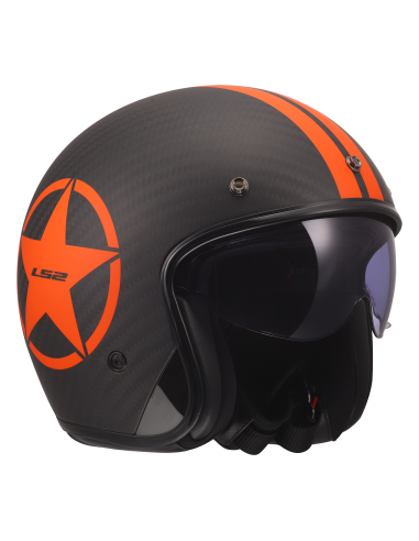 LS2 OF601 BOB II Carbon Orange Star Jet – ECE 22.06