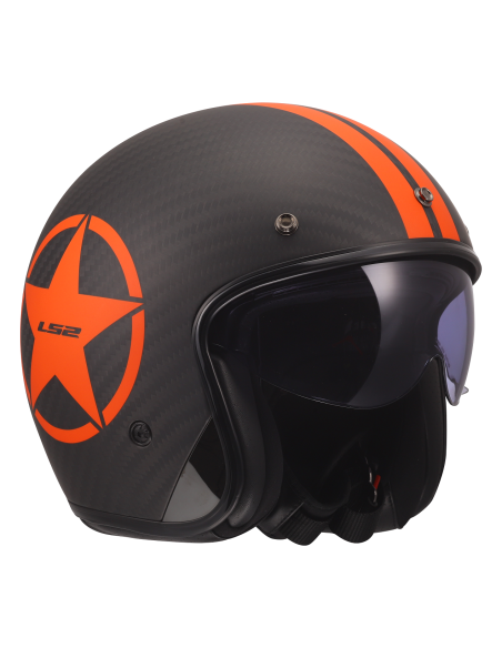 LS2 OF601 BOB II Carbon Orange Star Jet – ECE 22.06