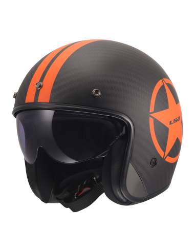 LS2 OF601 BOB II Carbono Orange Star Jet – ECE 22.06