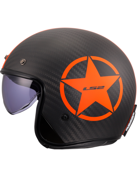 LS2 OF601 BOB II Carbon Orange Star Jet – ECE 22.06