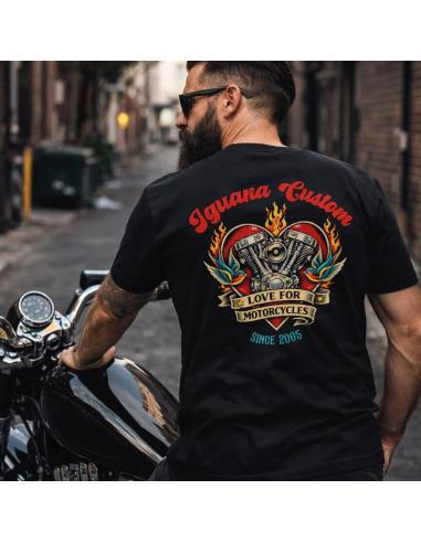 Camiseta Iguana Custom Love For Motorcycles | São Valentim Motociclista