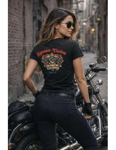Camiseta Mulher Iguana Custom Love For Motorcycles | Dia dos Namorados