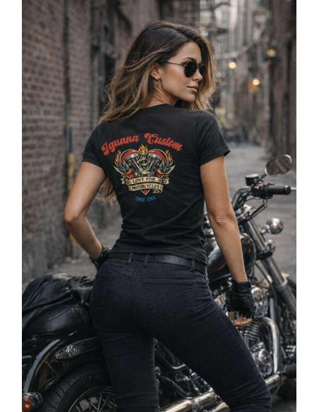 Camiseta Mulher Iguana Custom Love For Motorcycles | Dia dos Namorados