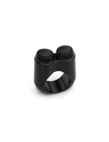 PINCE À DEUX BOUTONS POUR GUIDON NOIR 25MM (1")