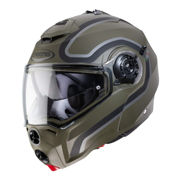 CABERG DROID MODULAR HELMET GREEN AND BLACK MASHED