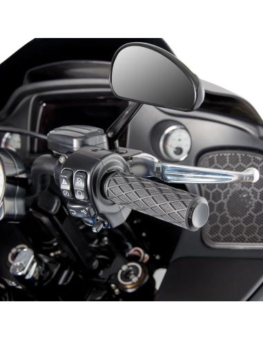Manopole Arlen Ness Diamond nere con gomma
