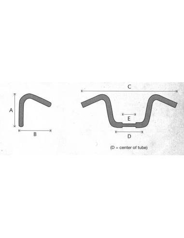 HANDLEBARS, CHROMED-CHROME-PLATED COFFEE WITH NOTCHES