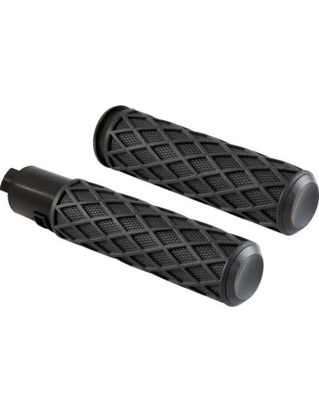 Punhos Arlen Ness Diamond pretos com borracha