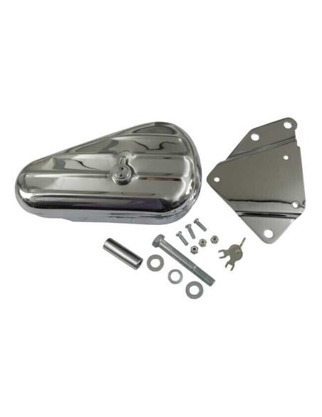 CAIXA DE FERRAMENTAS CROMADA "TEARDROP" COM SUPORTE