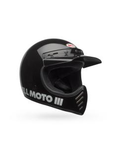 Casco Bell Moto-3 Nero Lucido ECE 22.06 | Stile Retro Originale