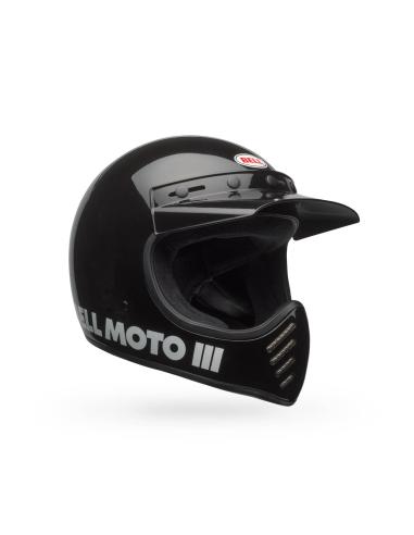 Capacete Bell Moto-3 Preto Brilhante ECE 22.06 | Estilo Retro Original