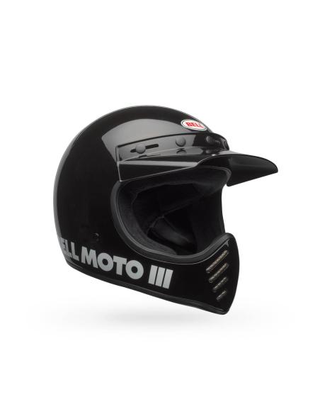 Casco Bell Moto-3 Negro Brillo ECE 22.06 | Estilo Retro Original