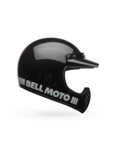 Casco Bell Moto-3 Nero Lucido ECE 22.06 | Stile Retro Originale