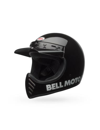 Casco Bell Moto-3 Negro Brillo ECE 22.06 | Estilo Retro Original