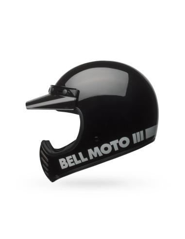 Casco Bell Moto-3 Nero Lucido ECE 22.06 | Stile Retro Originale