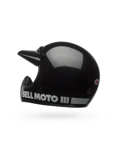 Casco Bell Moto-3 Nero Lucido ECE 22.06 | Stile Retro Originale
