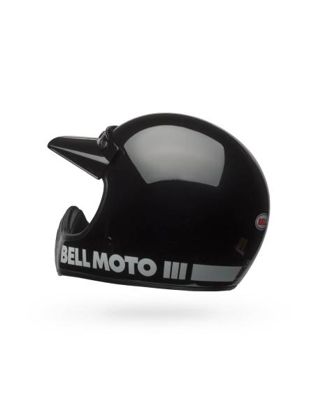 Casco Bell Moto-3 Nero Lucido ECE 22.06 | Stile Retro Originale