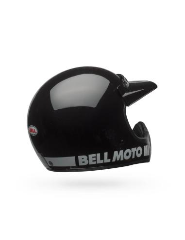 Casco Bell Moto-3 Negro Brillo ECE 22.06 | Estilo Retro Original